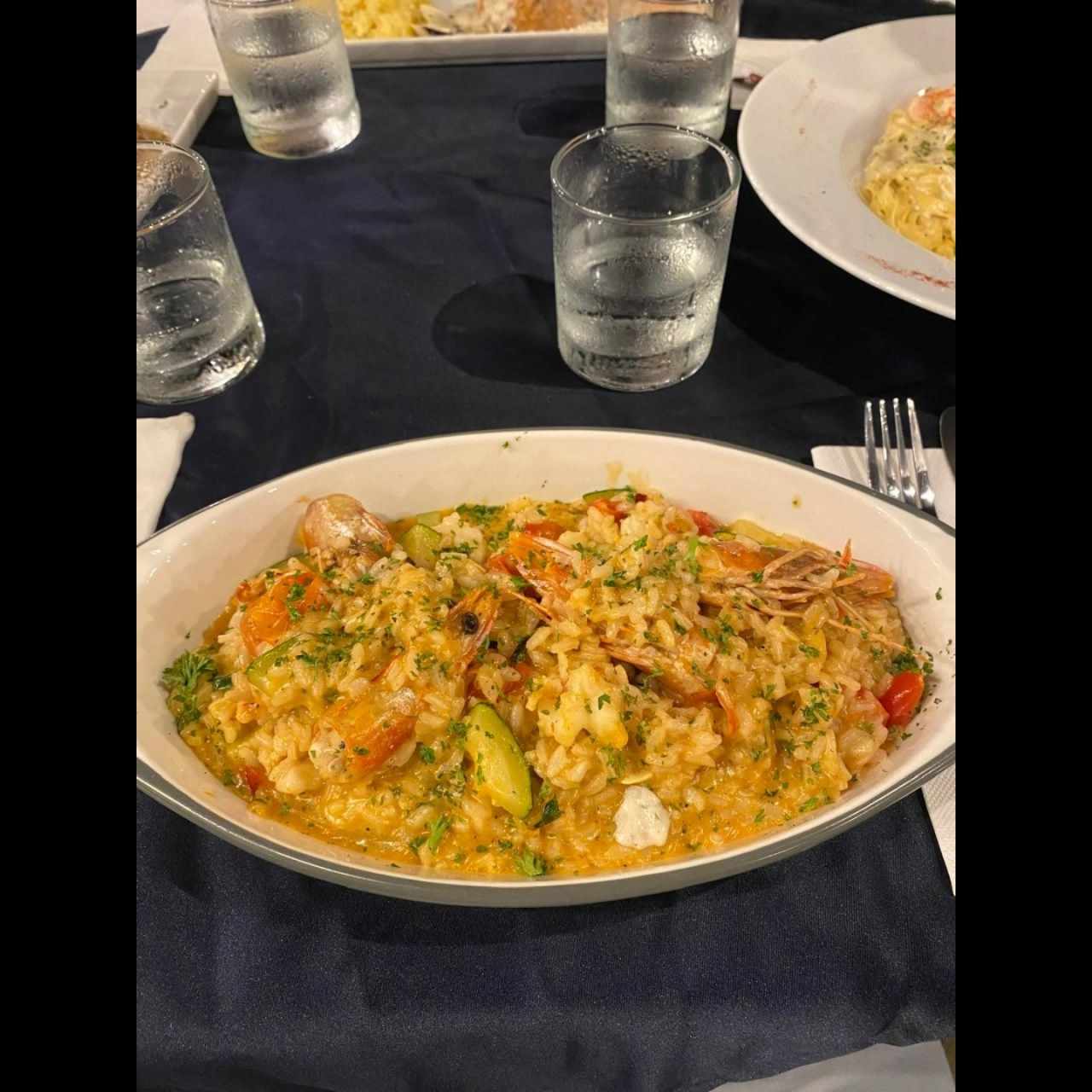 Rissoto de langostinos y suquini