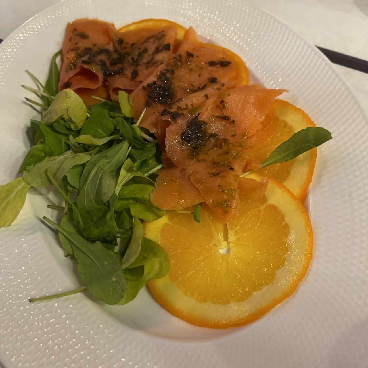Entradas - Carpaccio de Salmón