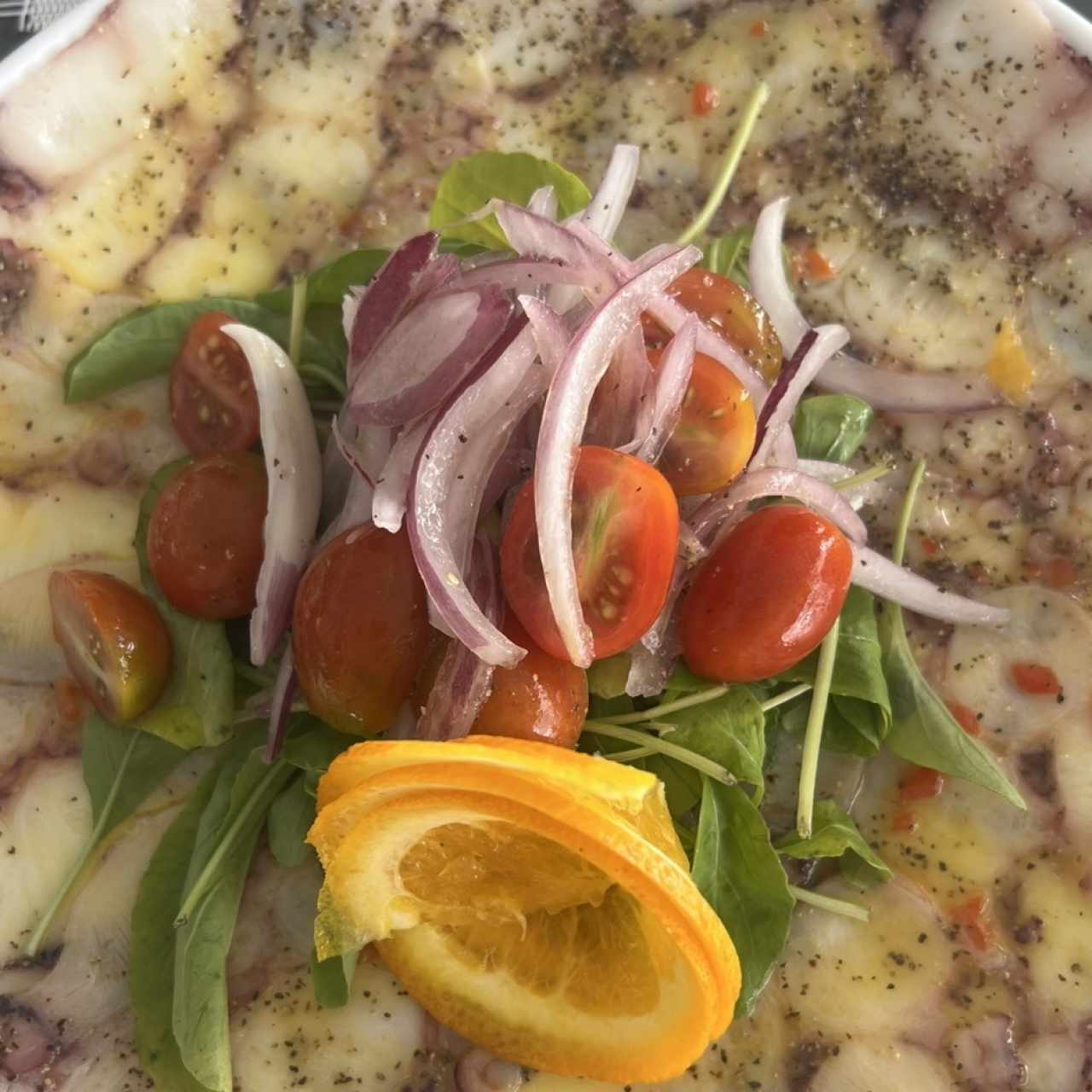 Entrada fría - Carpaccio de Pulpo