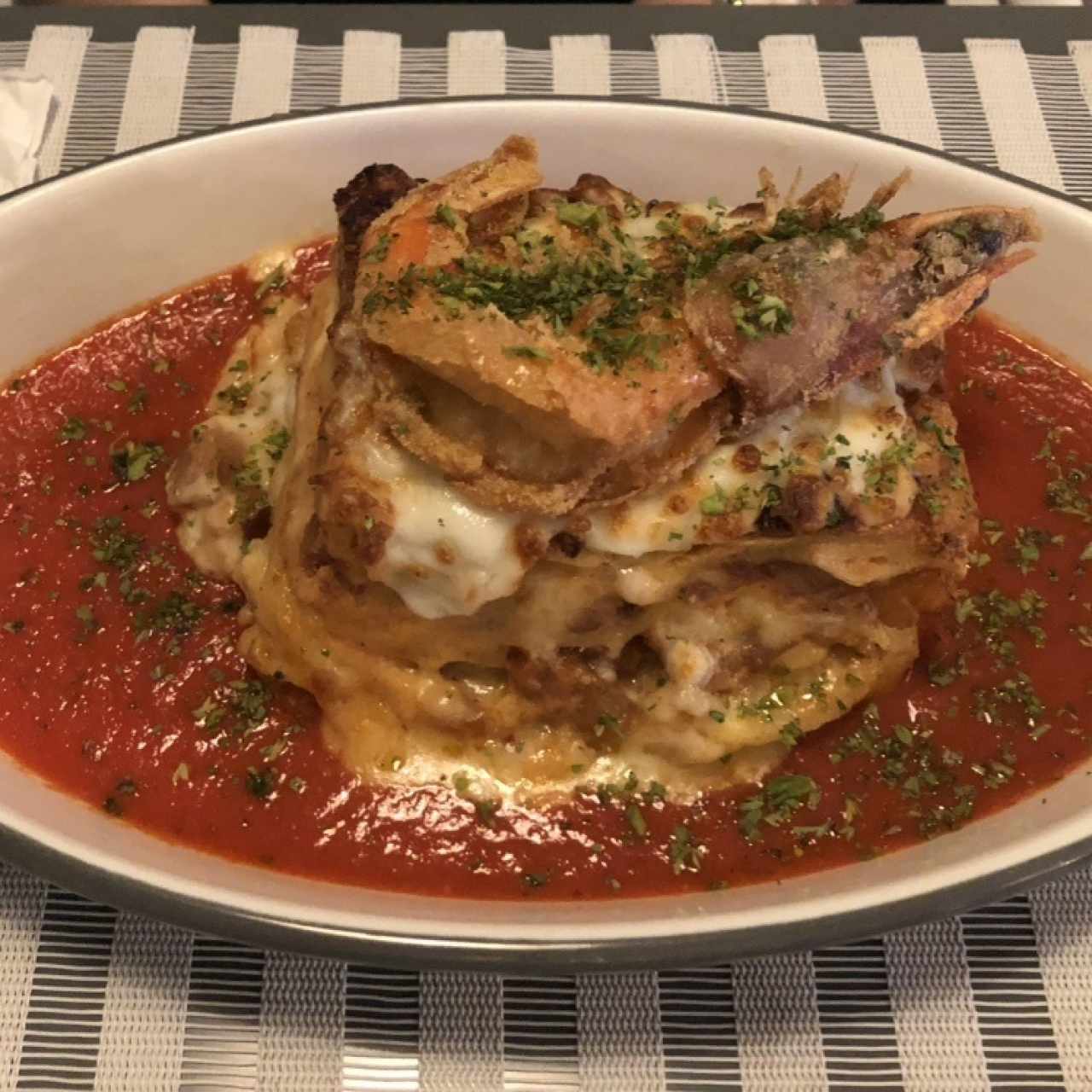 Lasaña de Mariscos