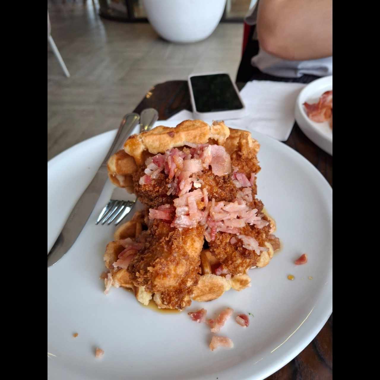 waffles con pollo