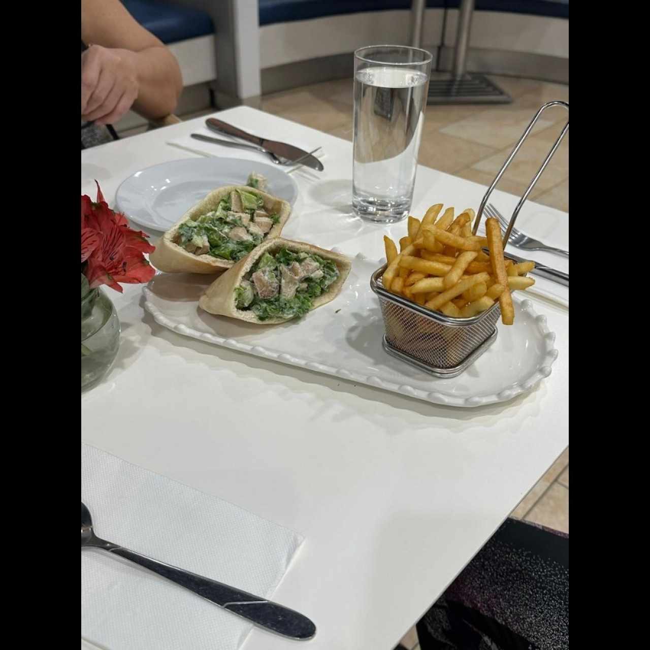 Pita chicken Salad/ Papas Fritas