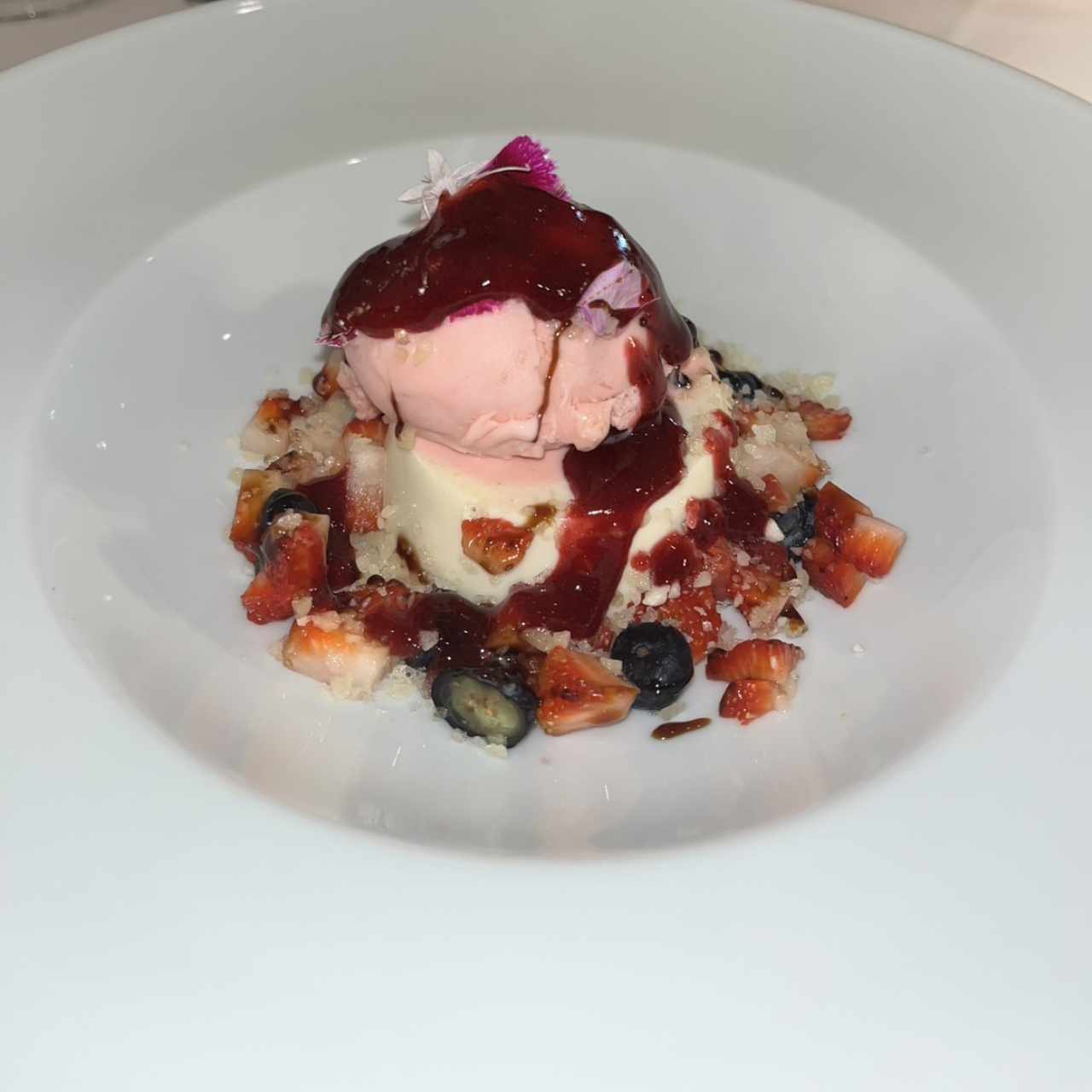 Pana cotta de chocolate blanco