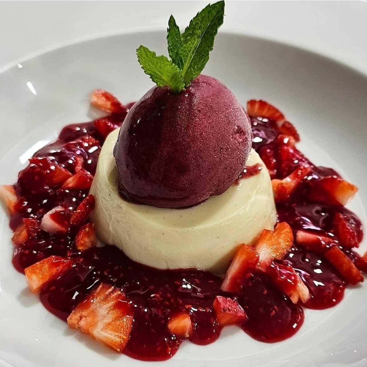 Pana cotta de chocolate blanco
