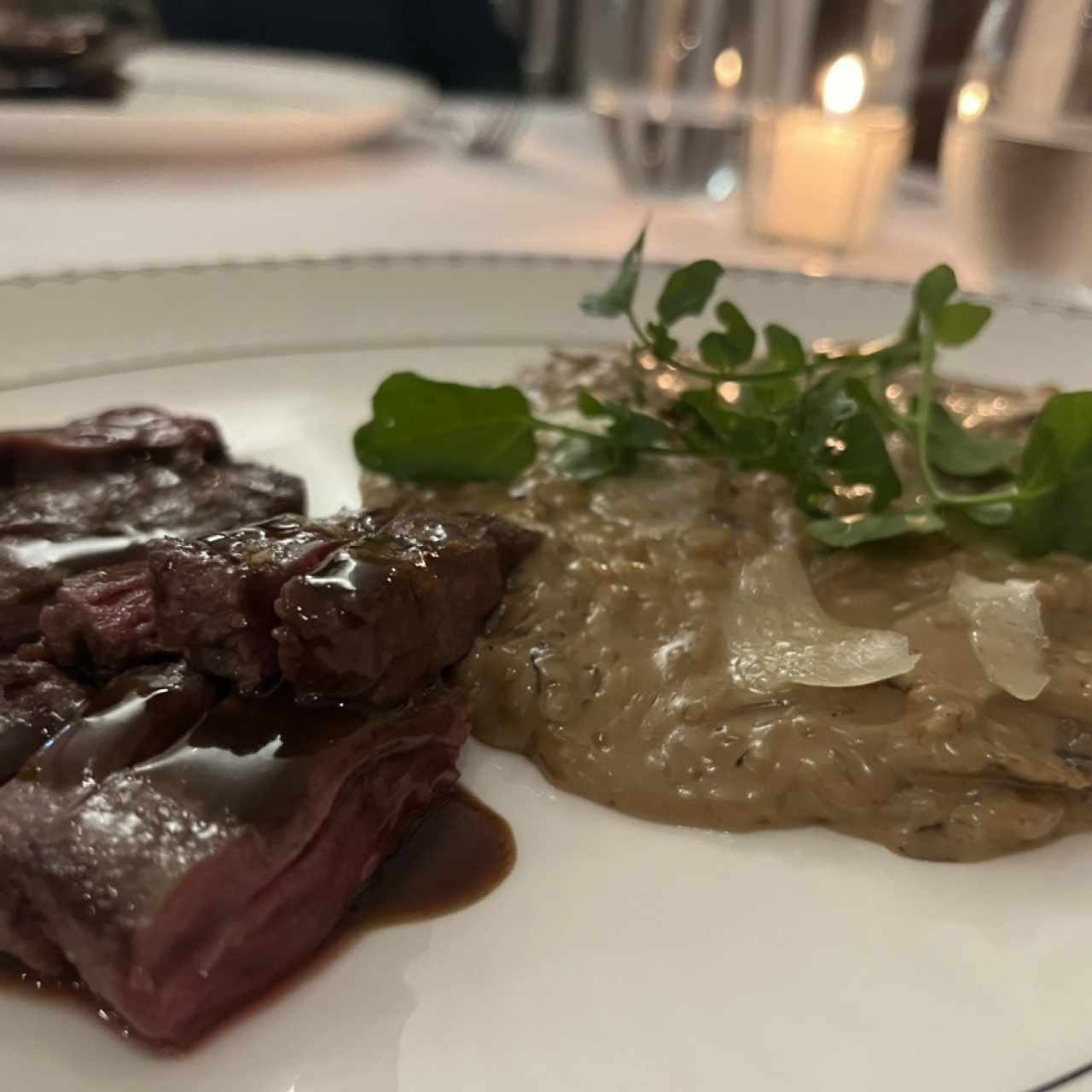 Entraña con Risotto 