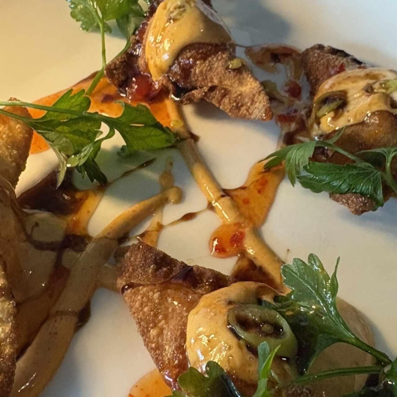 Empanaditas de wanton crujientes con chistorra