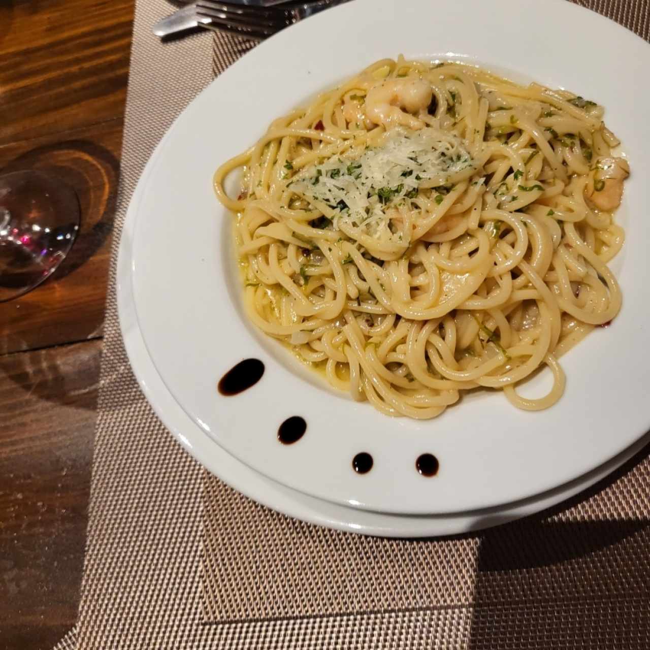 Spaghetti con langostino