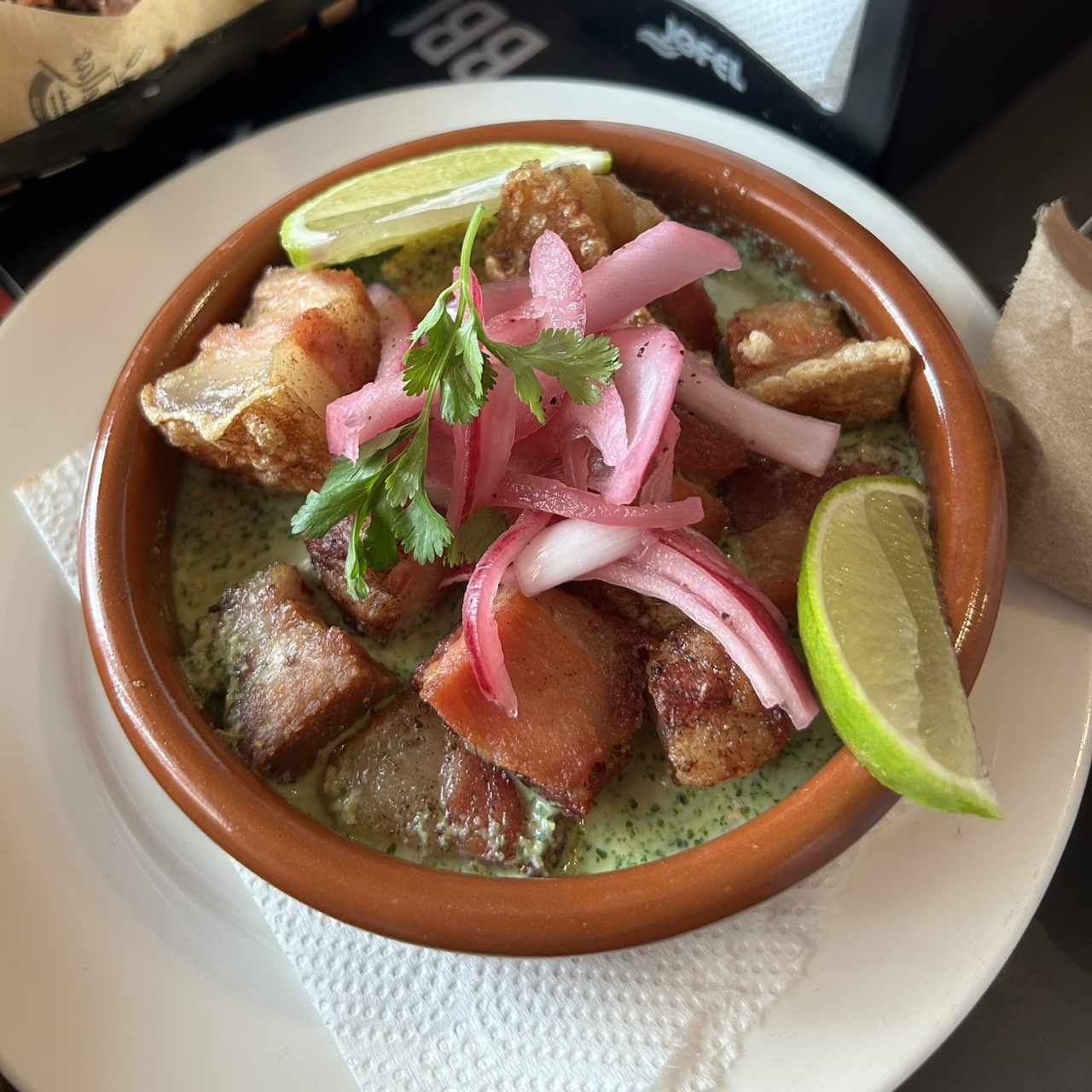 Entradas - Ceviche de porkbelly