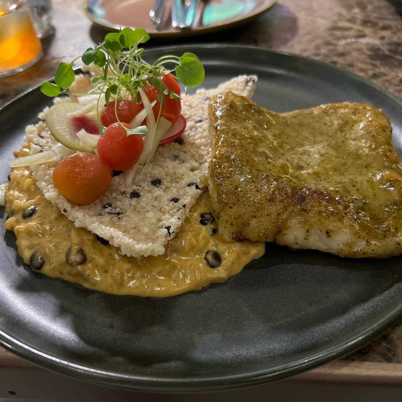 Corvina con risoto de guandú