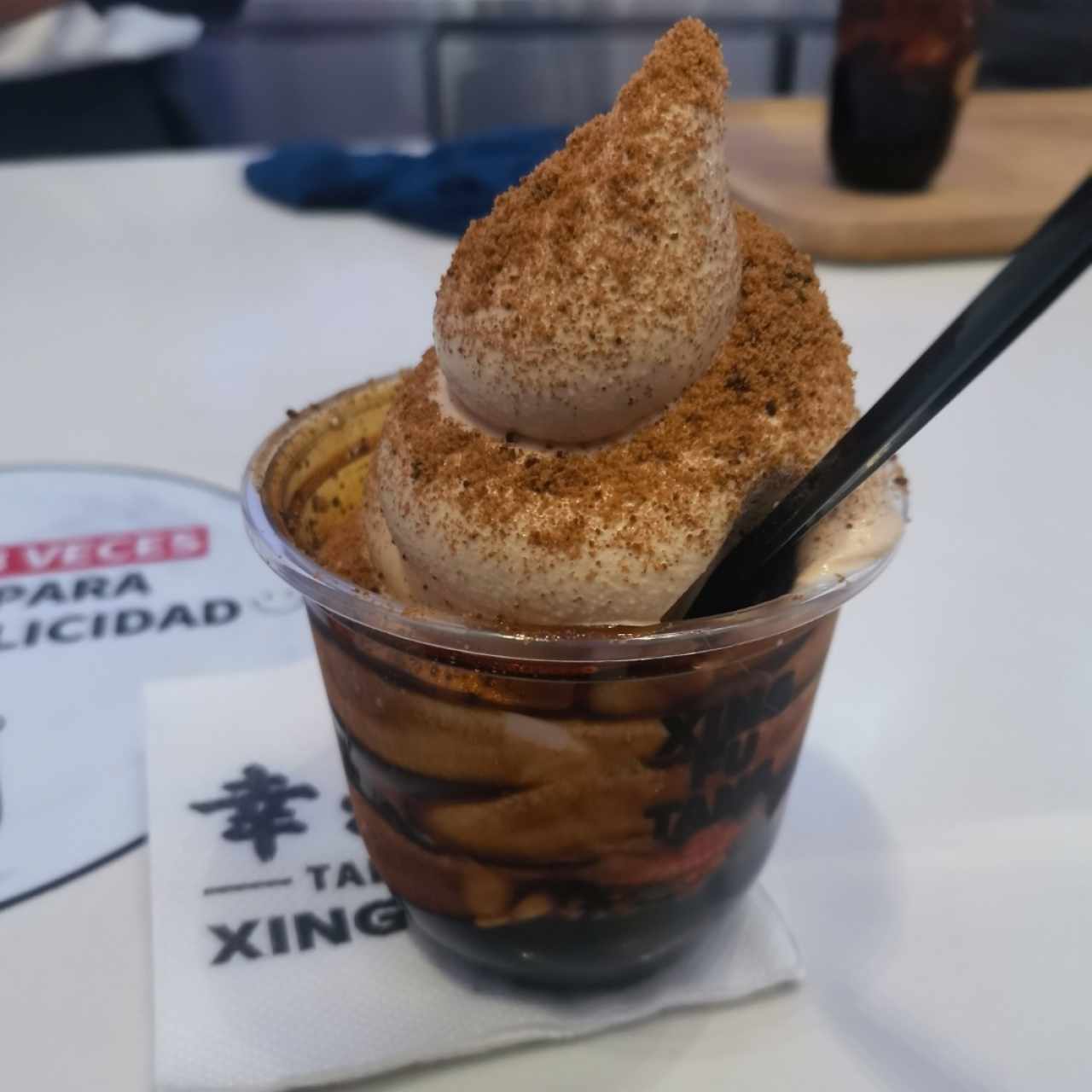 Helado de té negro con bubba