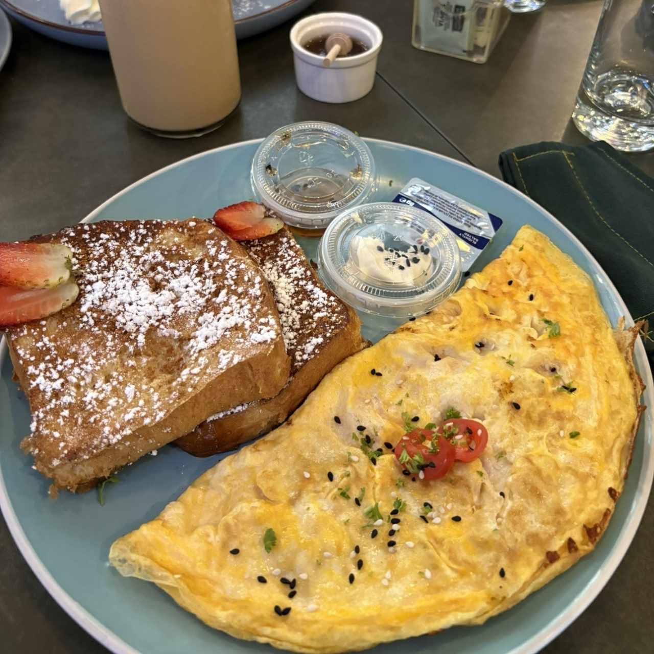 French toast with omelette 