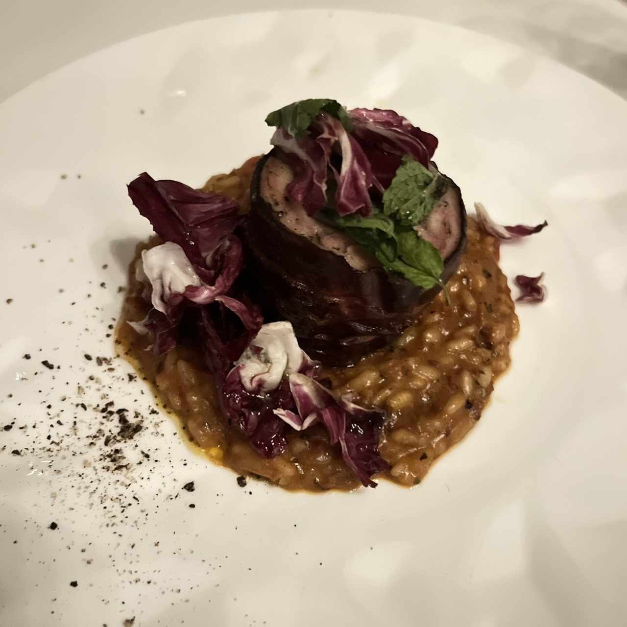 Risotto de cerdo crocante