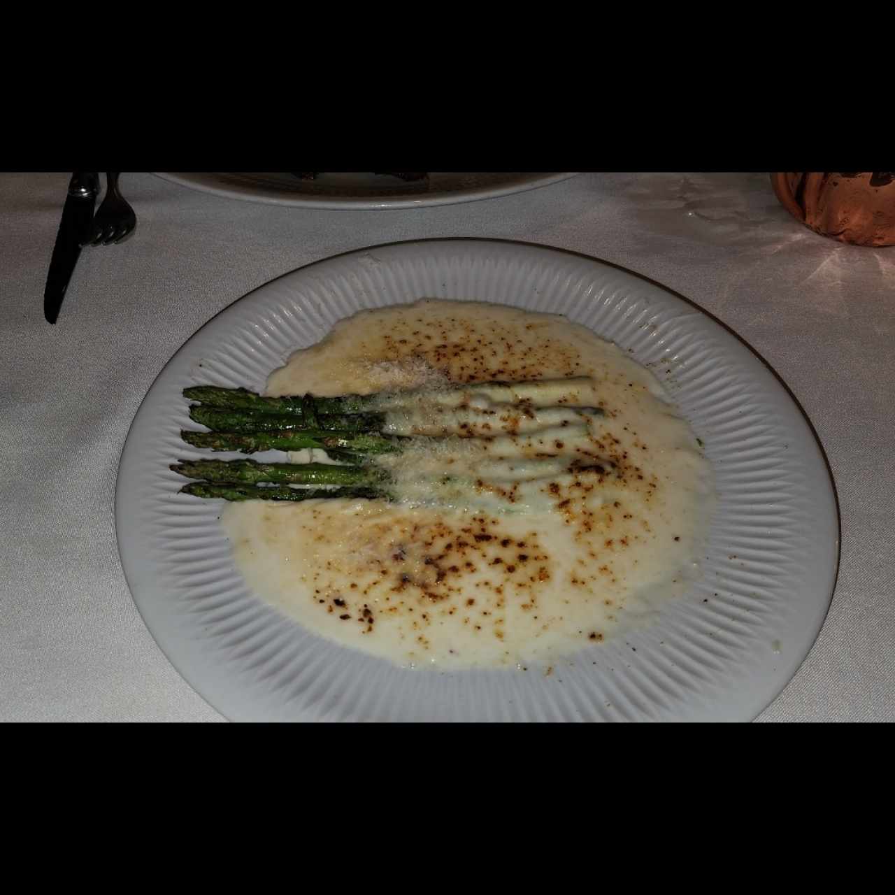 esparragos en crema y queso