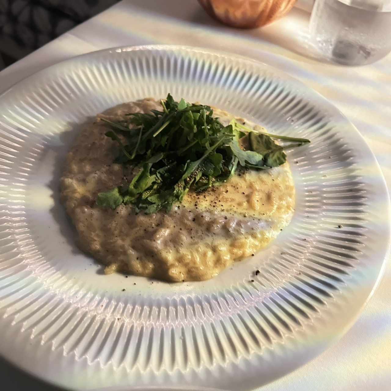 Rissoto cacio ,e Pepe Rucula