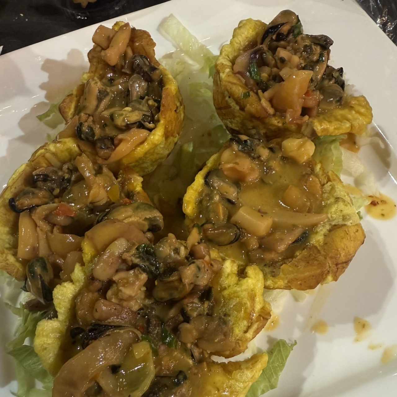 Patacones Rellenos de Camarón