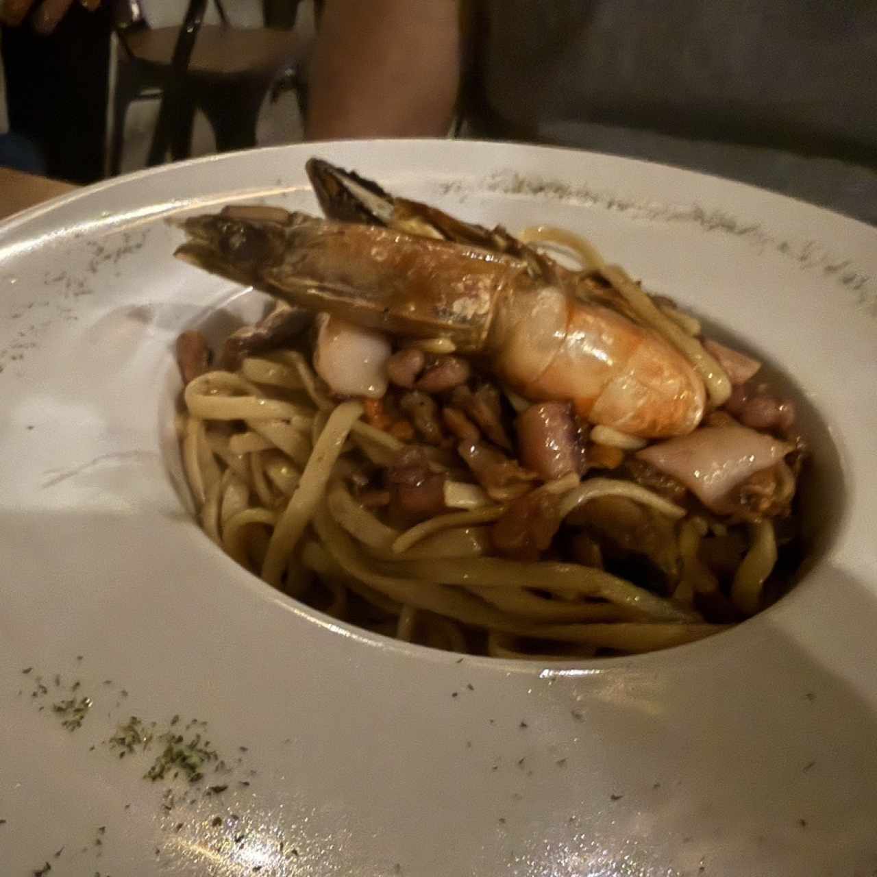 Fetuchinni Fruto di Mare salsa al olio 