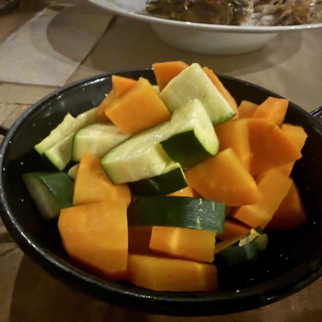 Vegetales al vapor (zanahoria y zuchinni) 