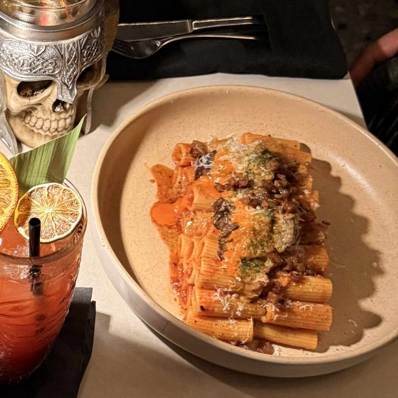 Rigatoni alla amatriciana, Beef fillet and Nduja