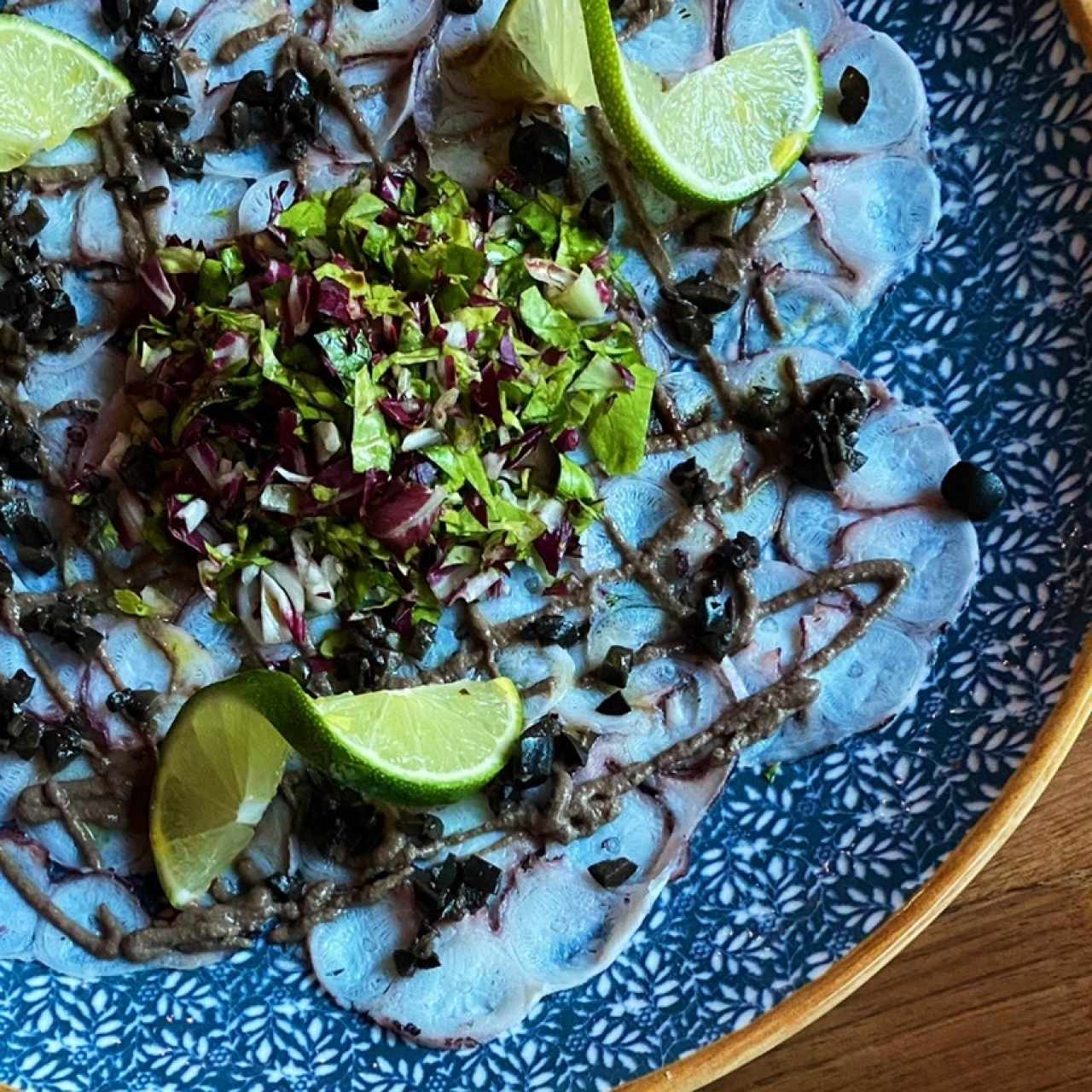 Carpaccio di Polpo alla Crema di Olive