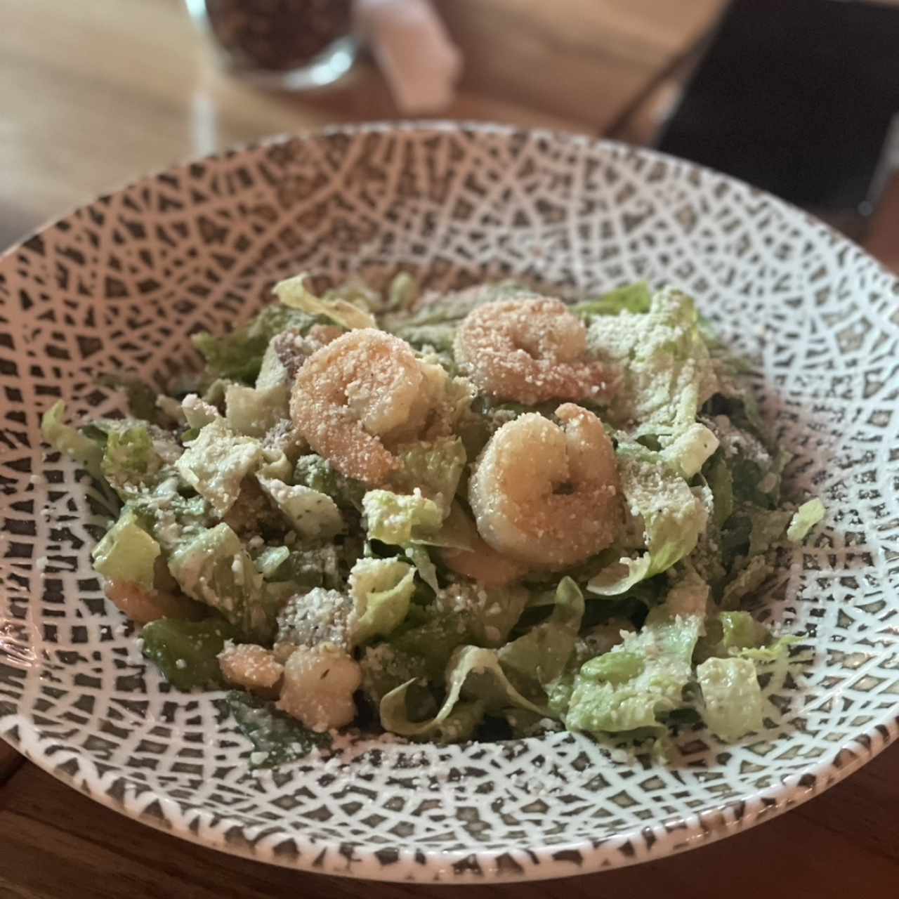 Insalata Cesare Con Camarones