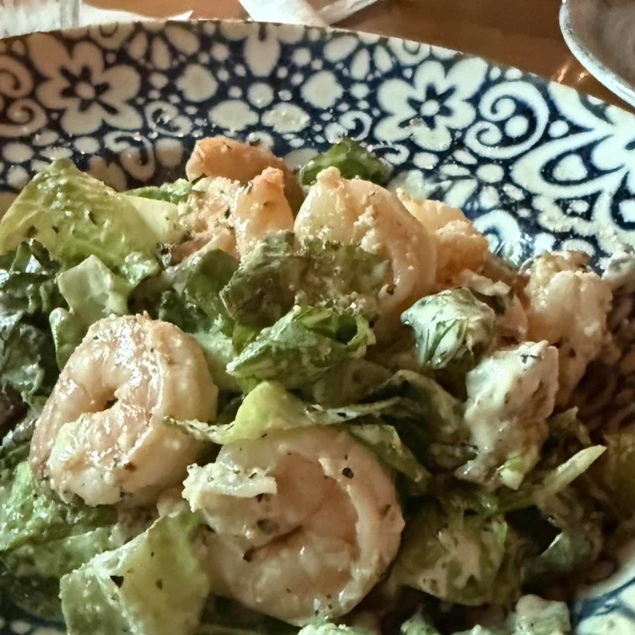 Insalata Cesare Con Camarones