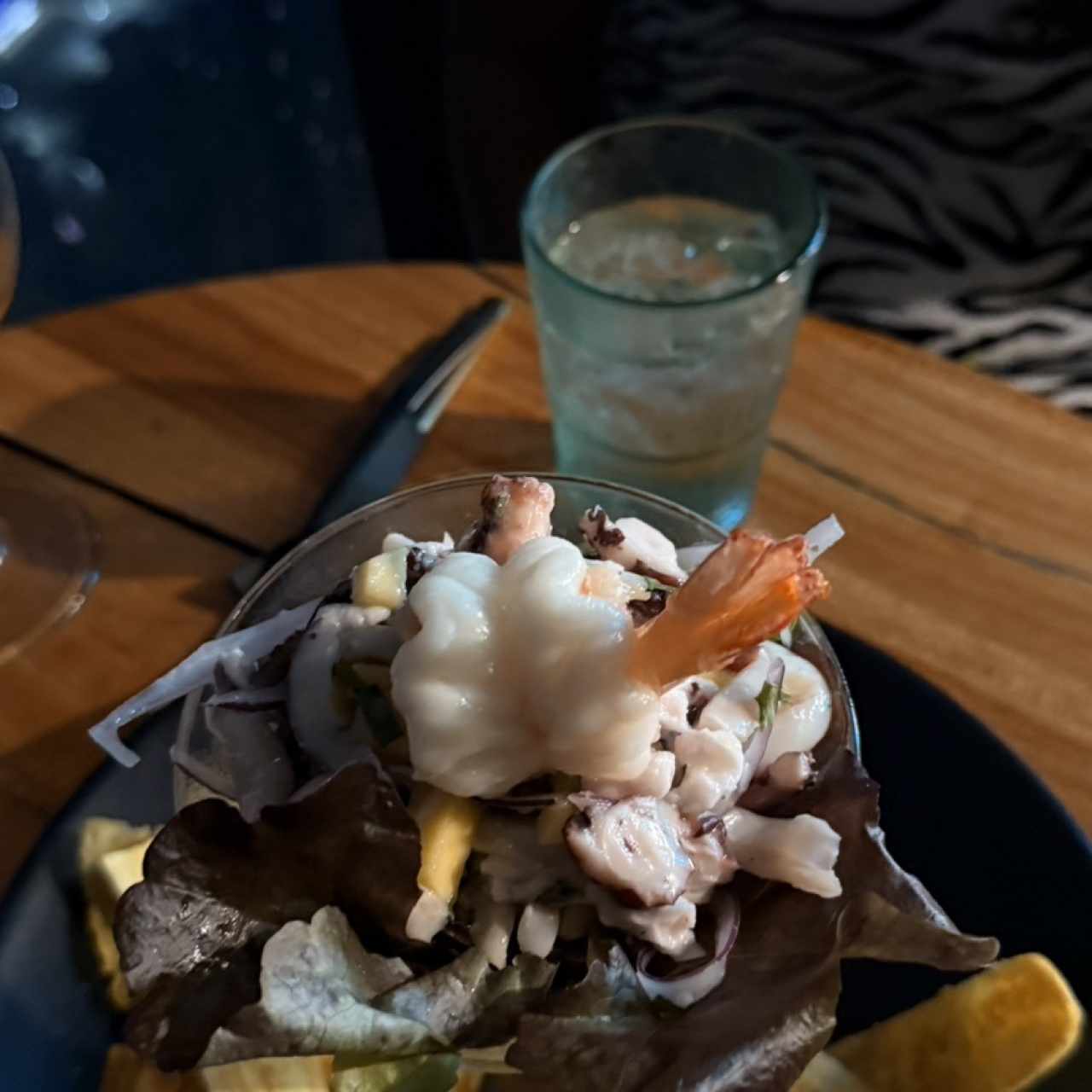 Ceviche Combinación con Leche de Coco y Mango