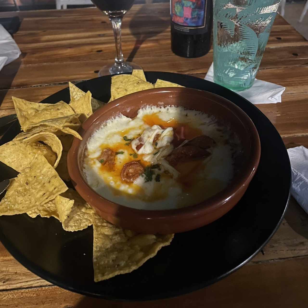 Queso fundido con Chorizo español 