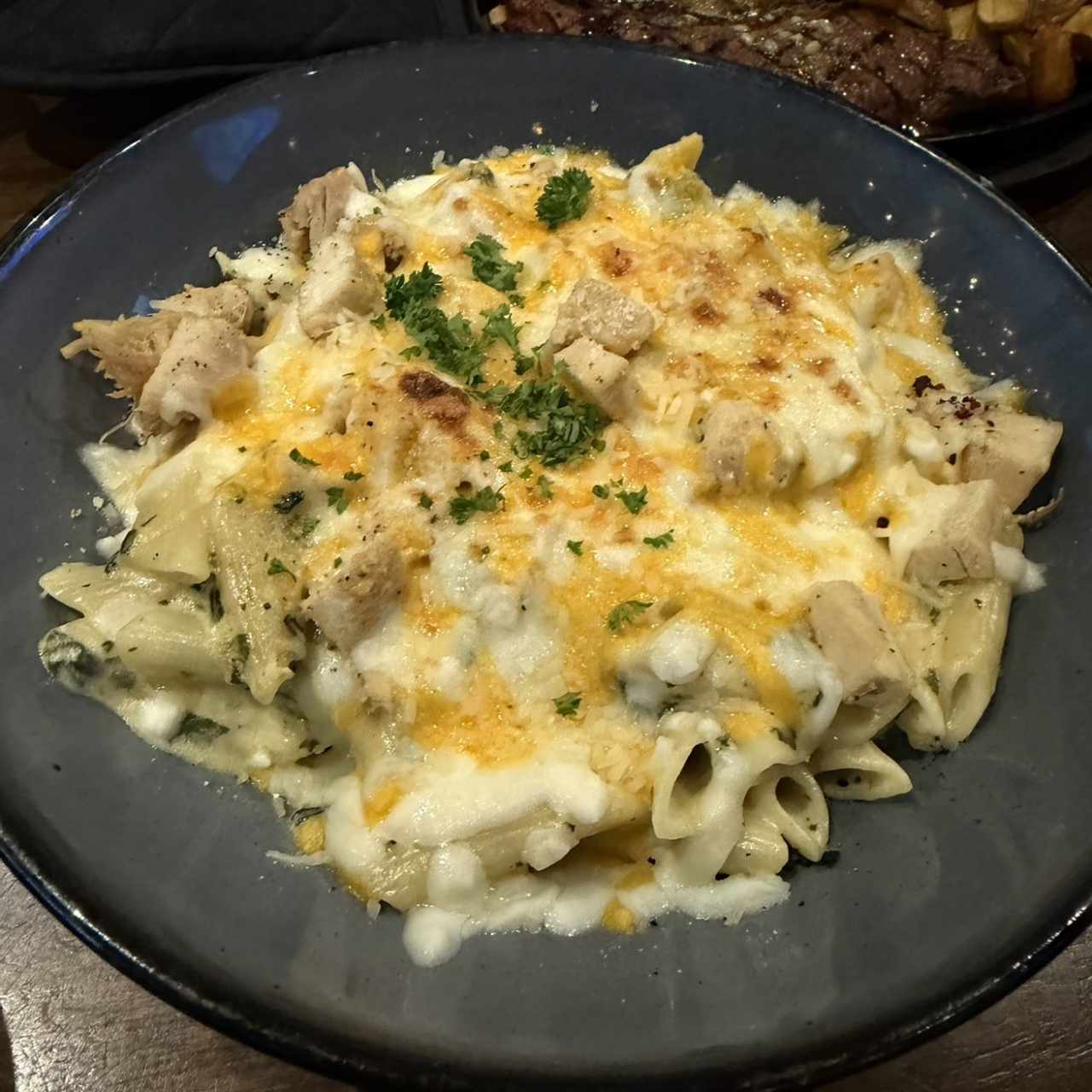 Grilled Chicken & Spinach Alfredo Bowl