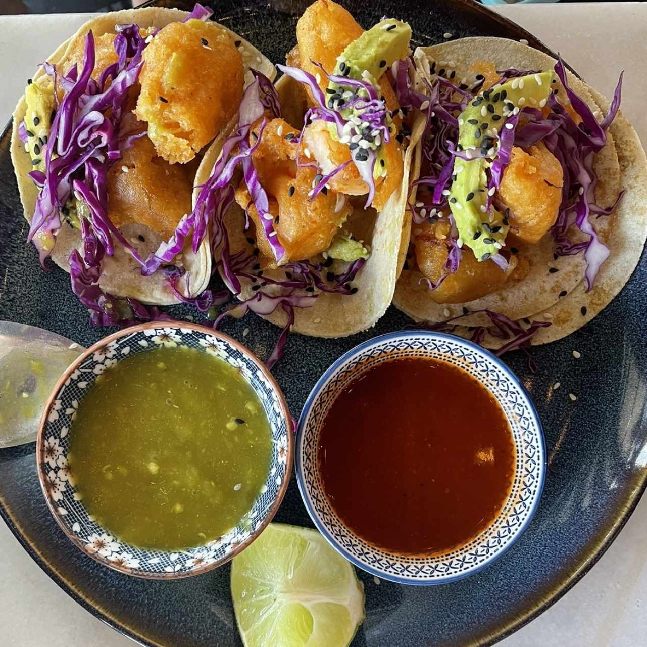 Tacos de camarón 