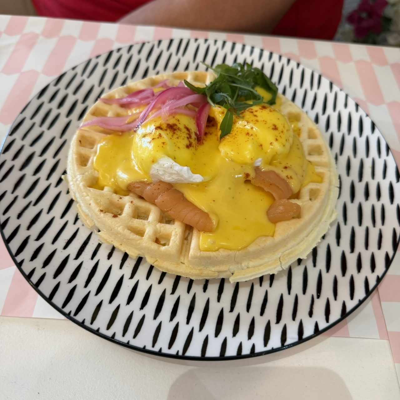 Salmon Benedictine Yuca Waffles