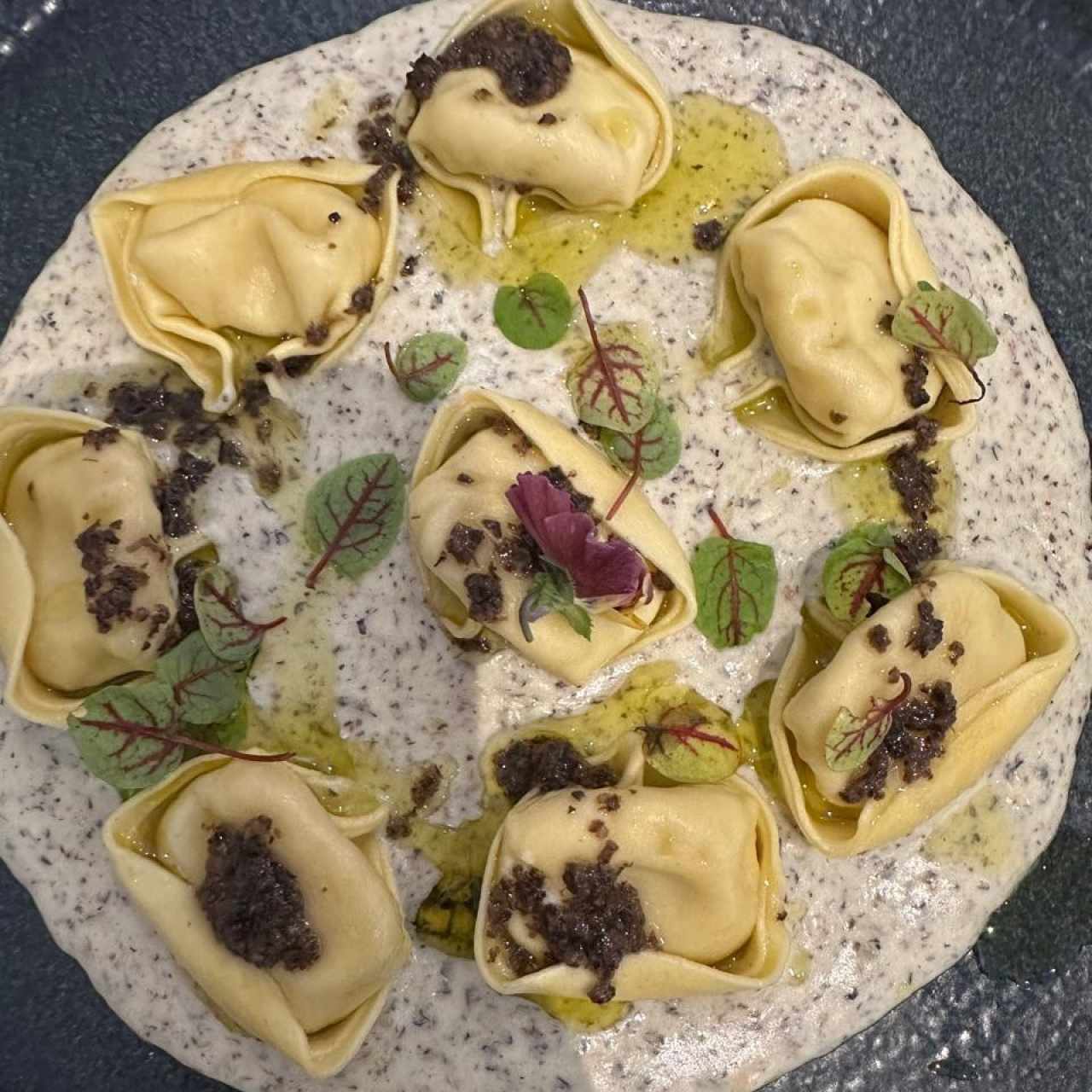 Raviolis con Salsa de Trufa
