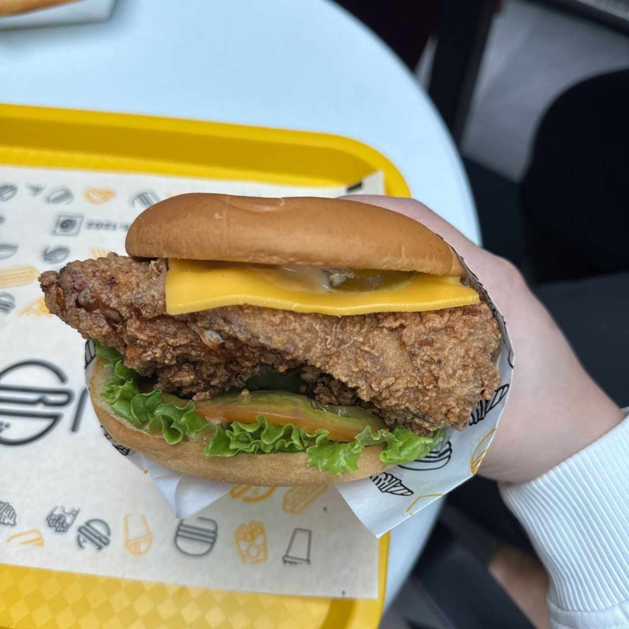 Spicy crispy chicken burger