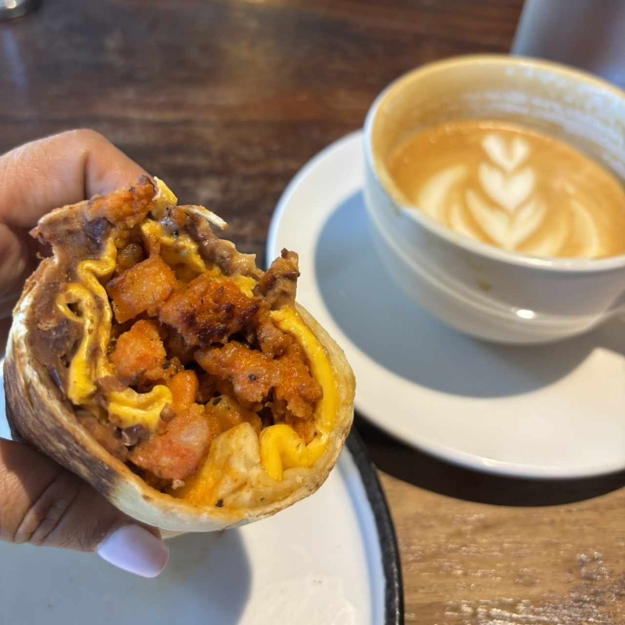 Burrito & capuccino