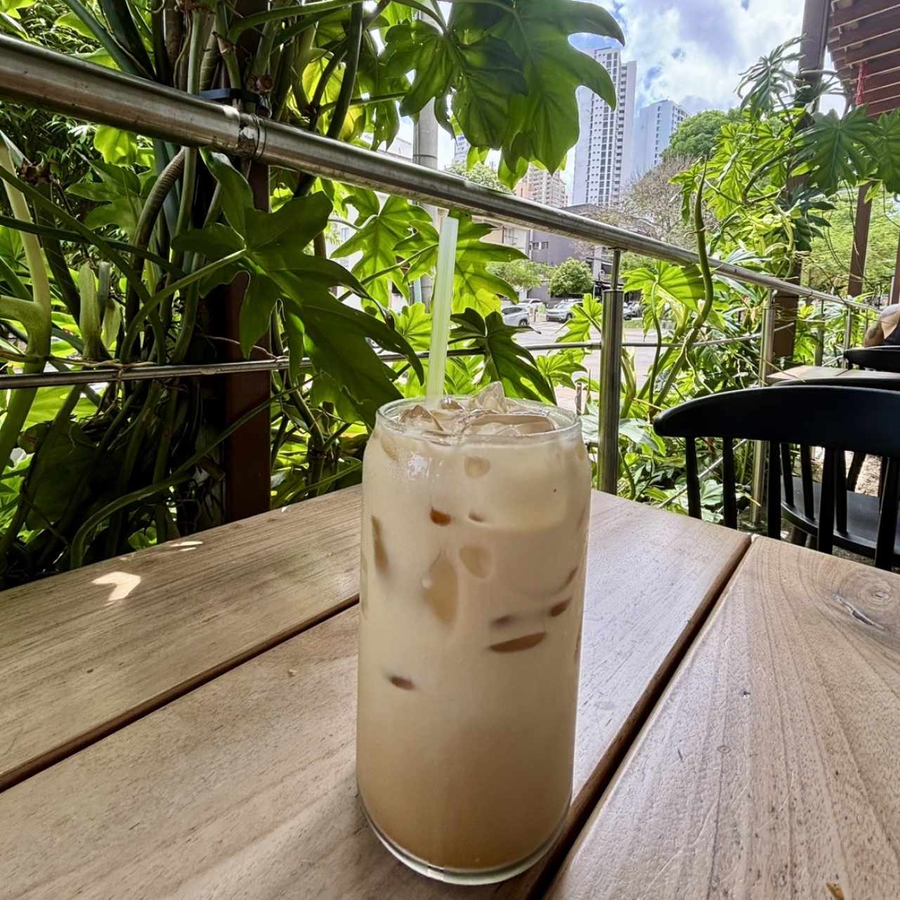 Iced coffee with vanilla syrup