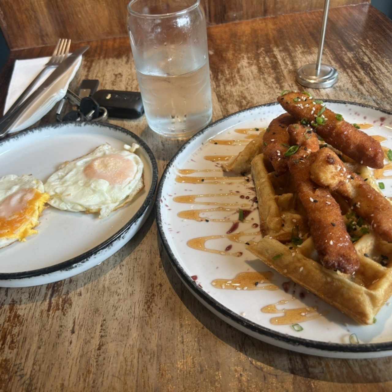 Wafles con pollo