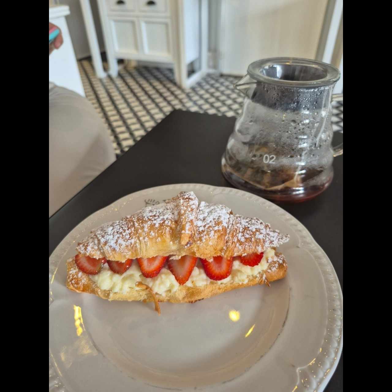 croissant de fresas con crema

