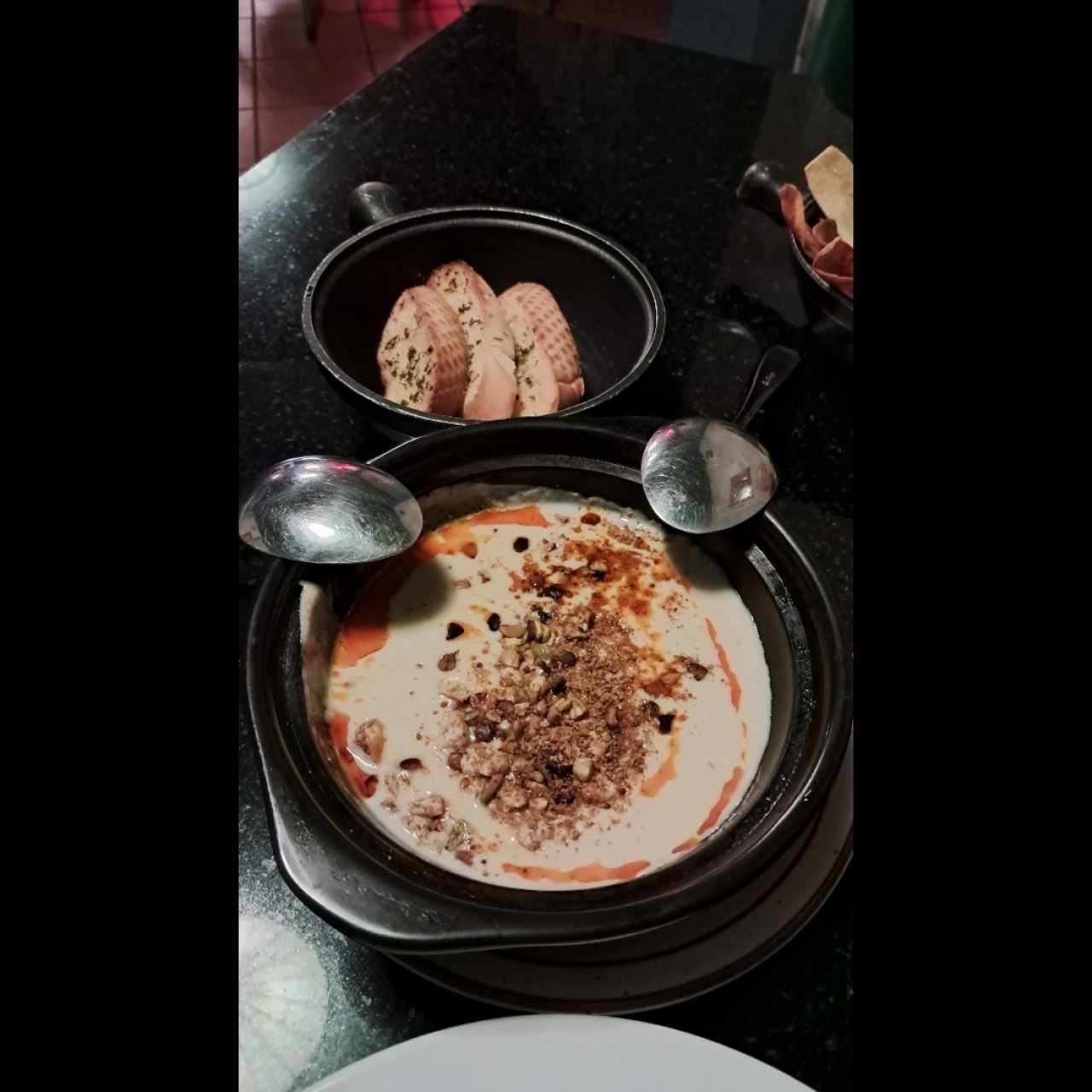 Crema de puerto con pistacho