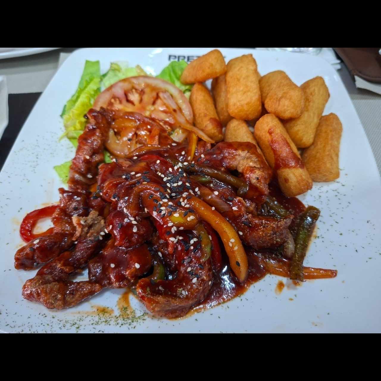 puerco en salsa agridulce y jenjibre