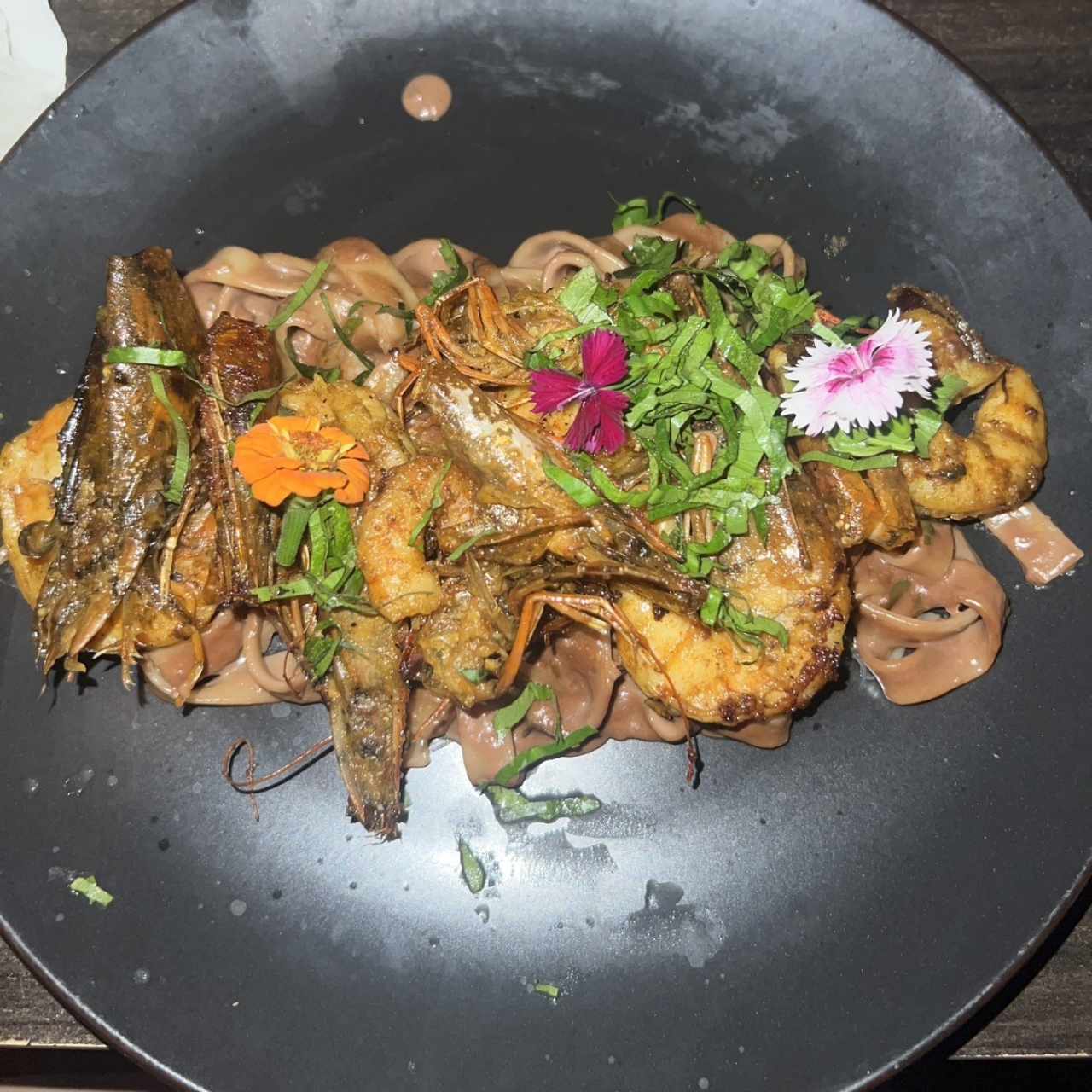 Tagliatelle con langostinos