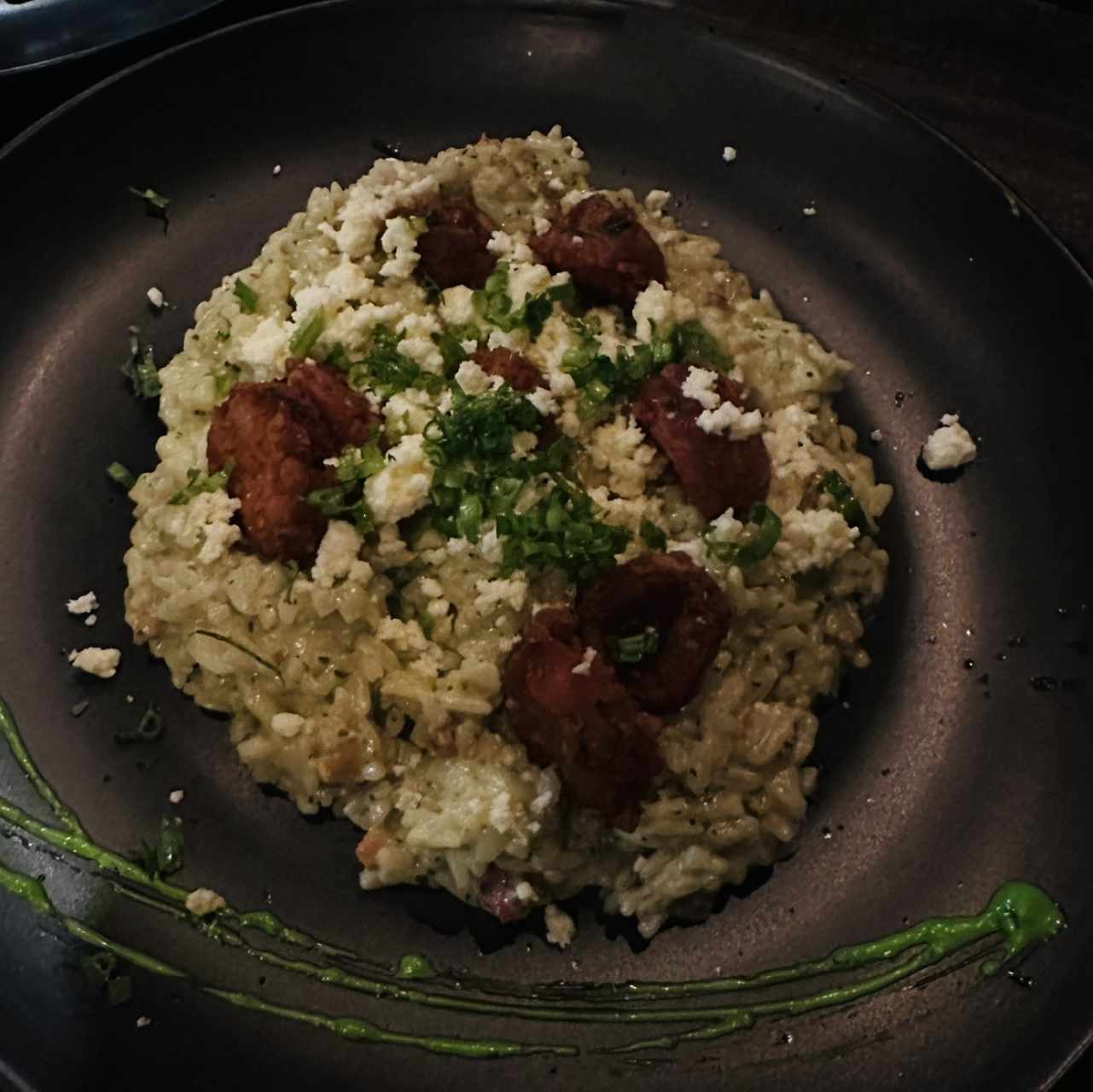 Risotto con chorizo tableño