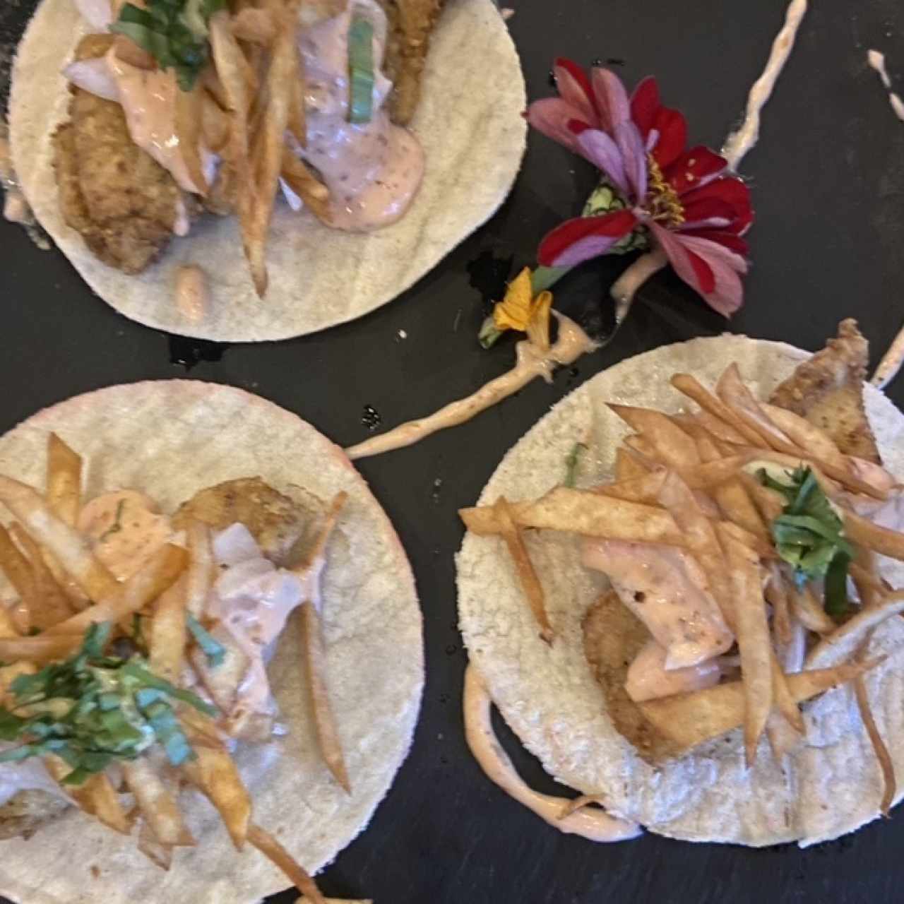 Tacos de Pescado con picante de Ciruela traqueadora (3 unid)