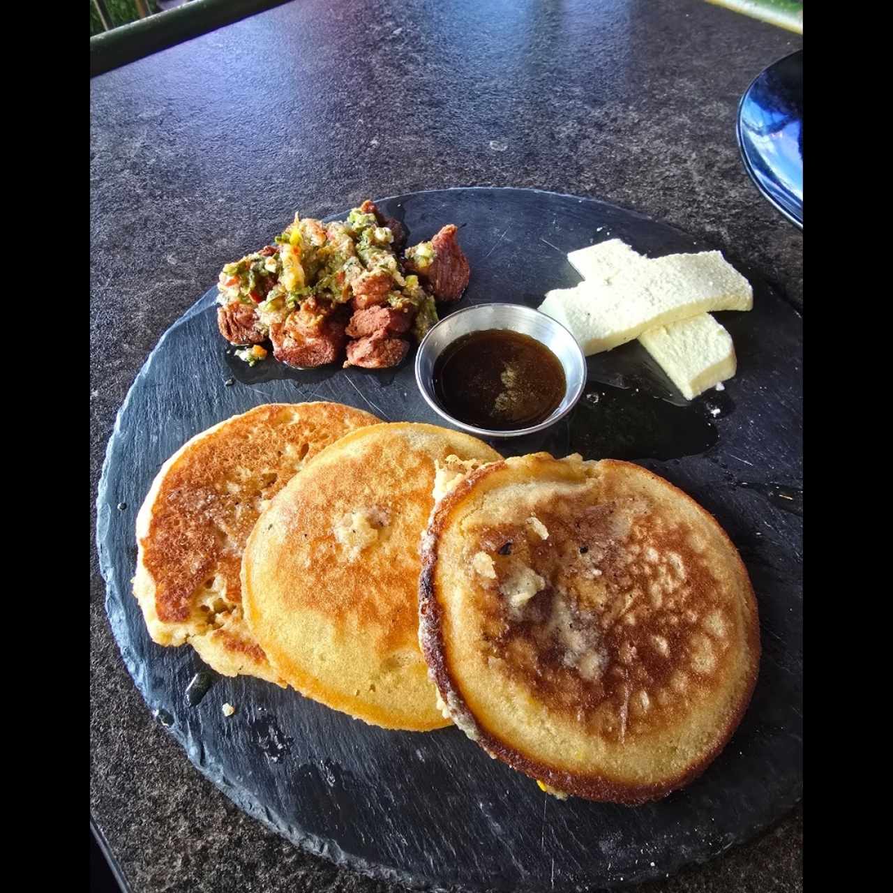 pancake de maíz nuevo desayuno