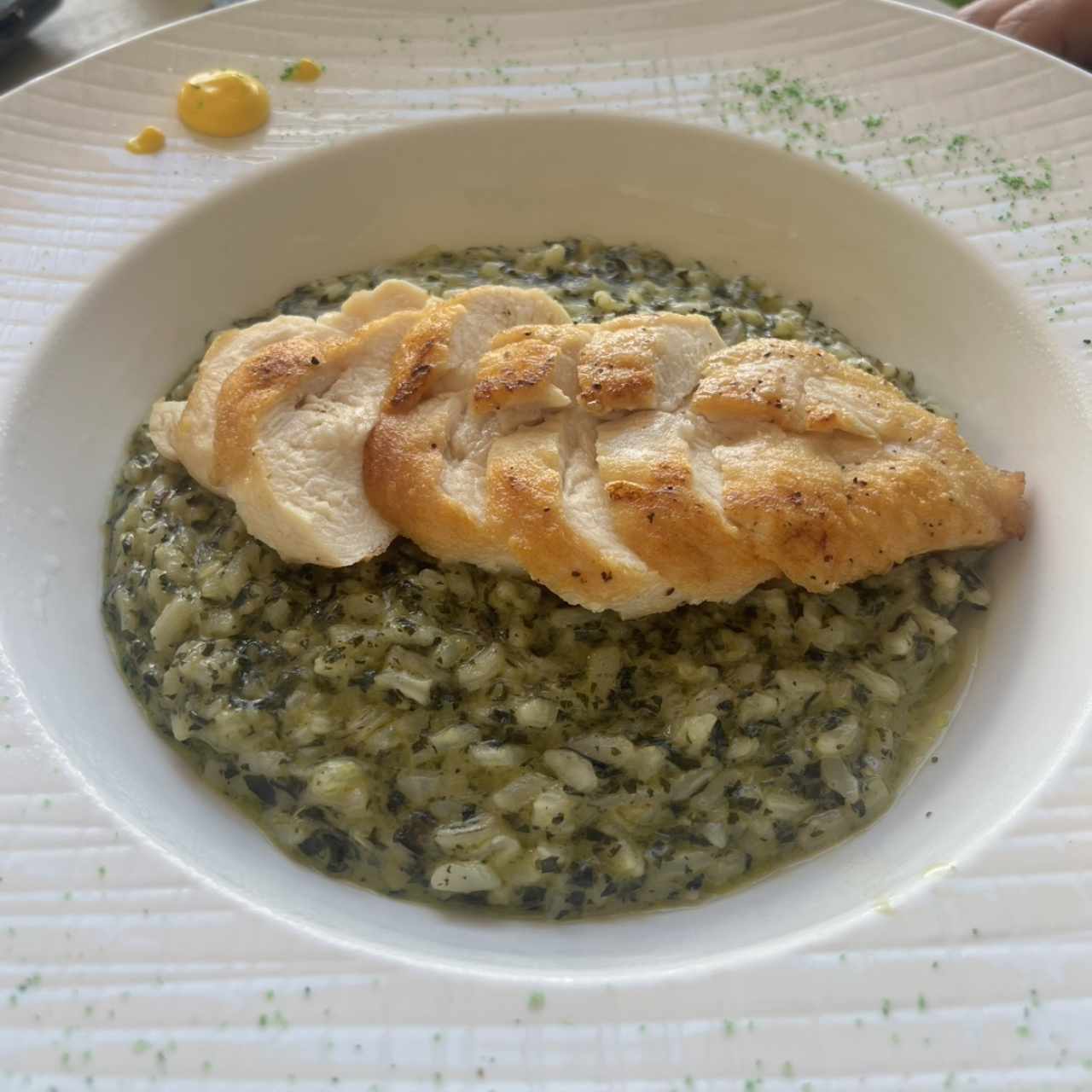 Risotto al pesto con Pollo