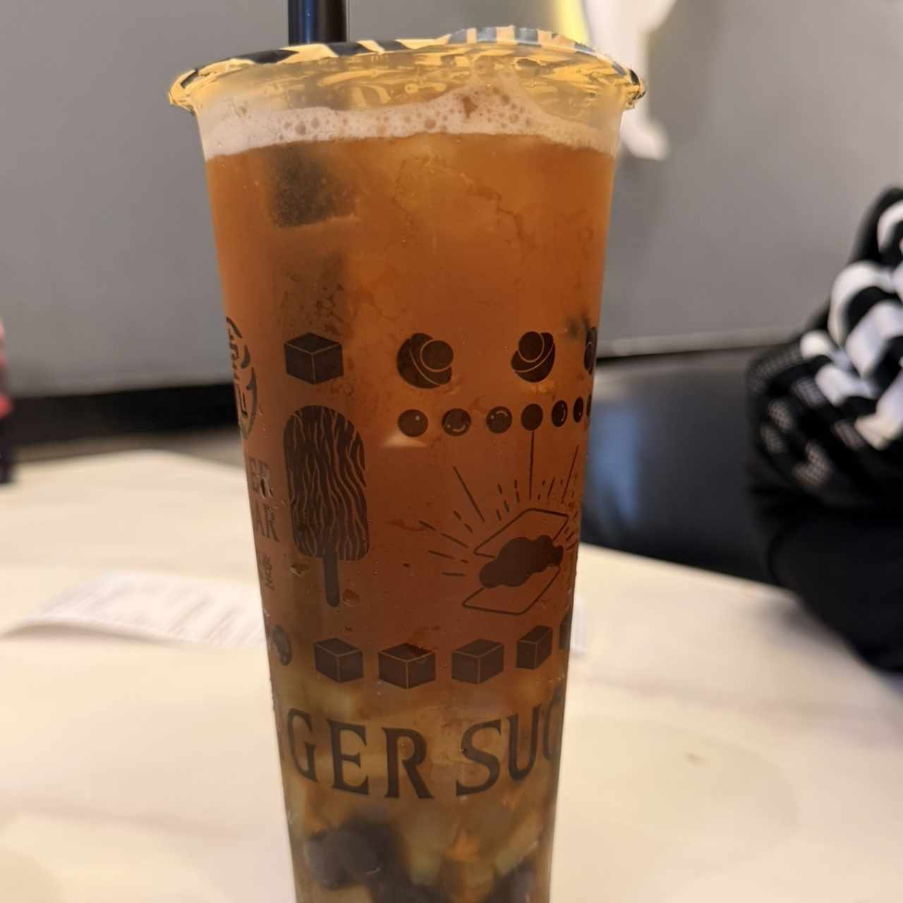 Passion Fruit Lychee Popping Boba with Black Sugar Boba