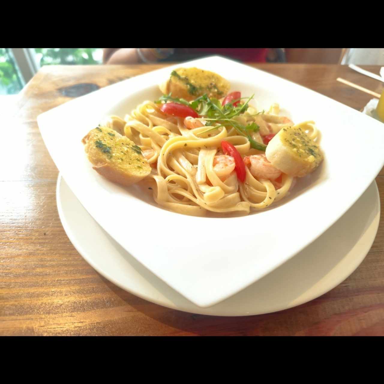 pasta con camarones 