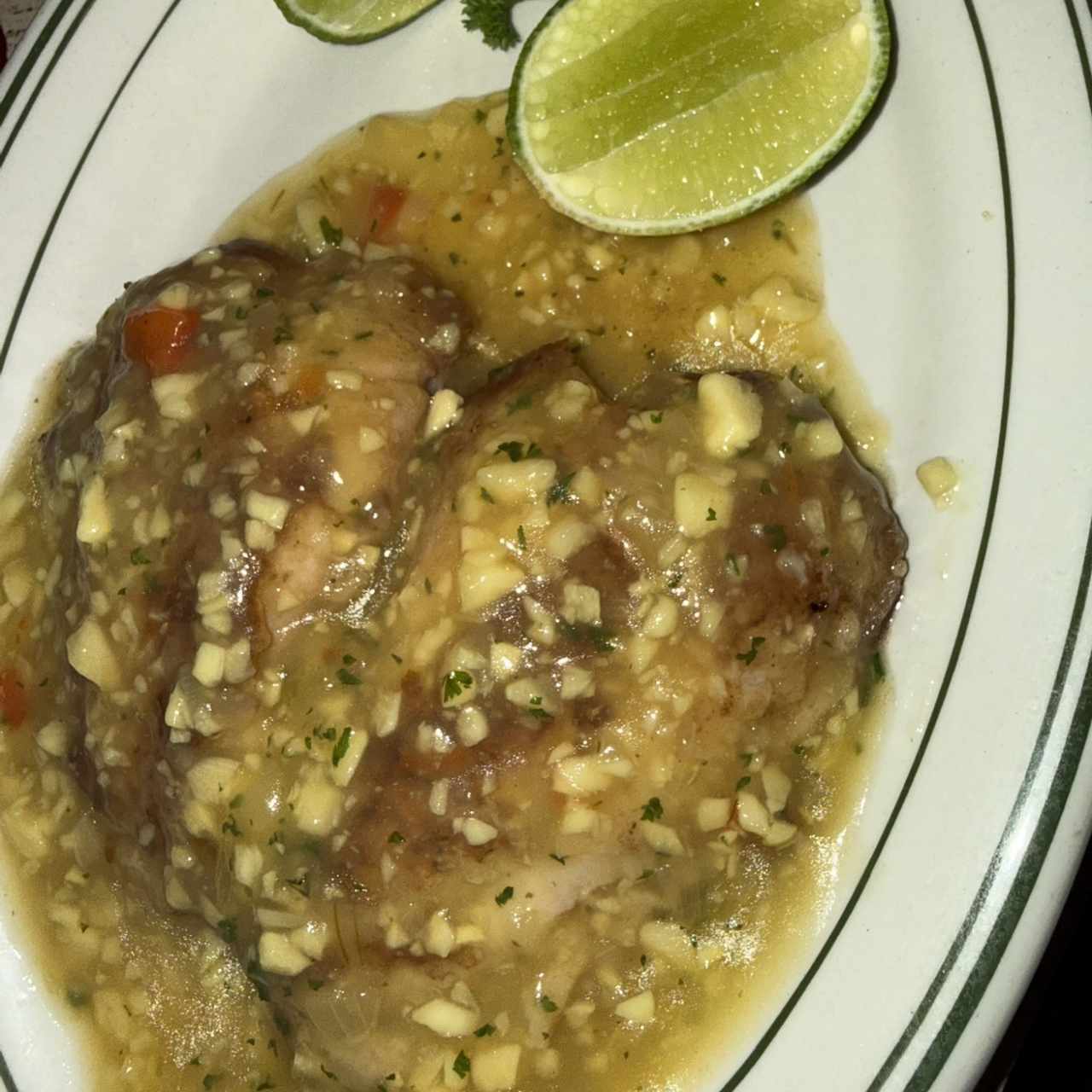 Filet corvina ajillo o Apanada 1 ord