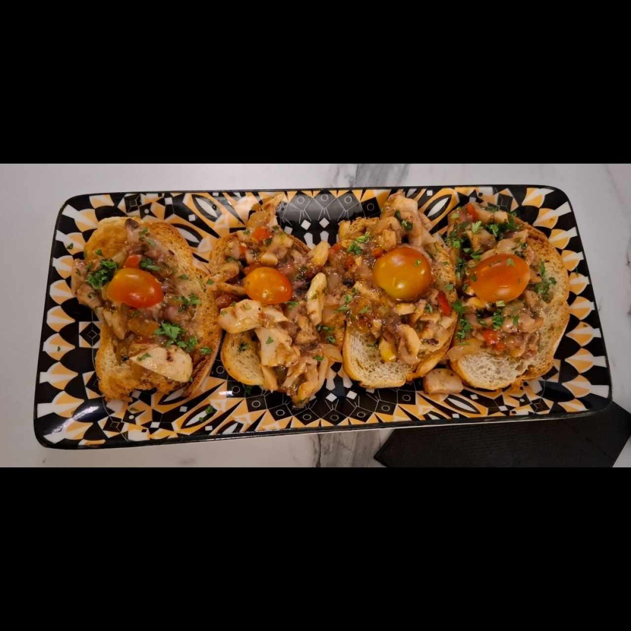Brocheta con pulpo