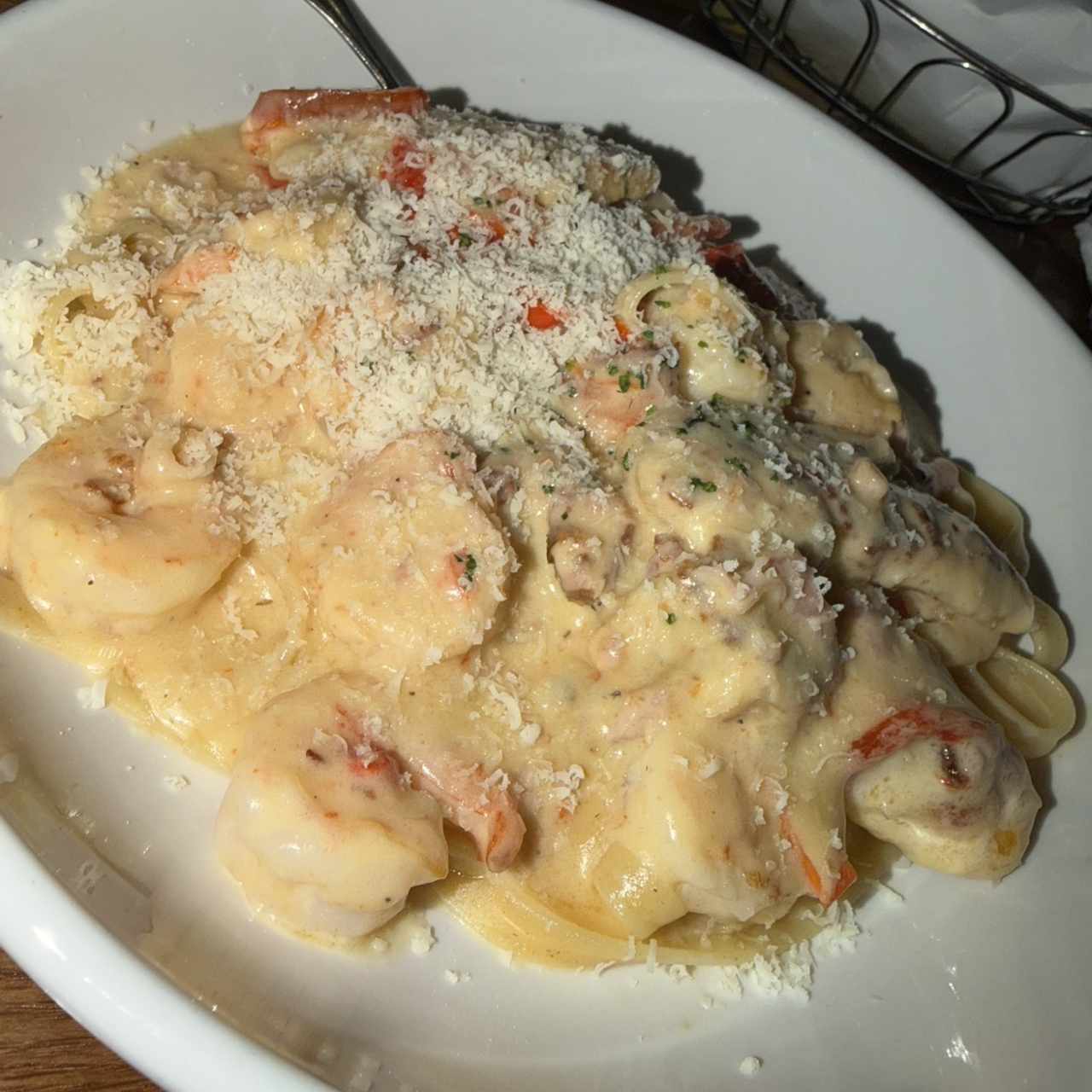 Chicken & Shrimp Carbonara