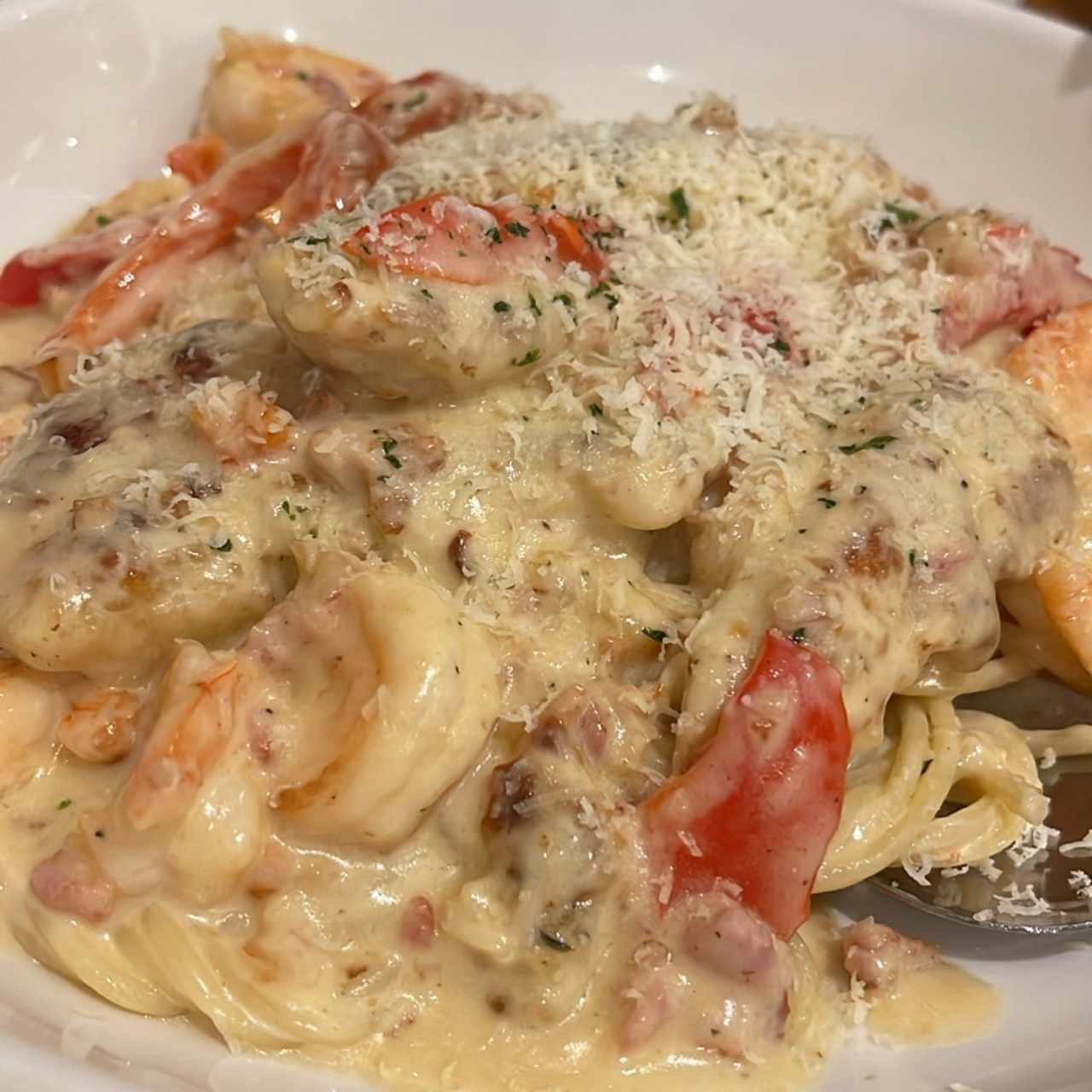 Chicken & Shrimp Carbonara