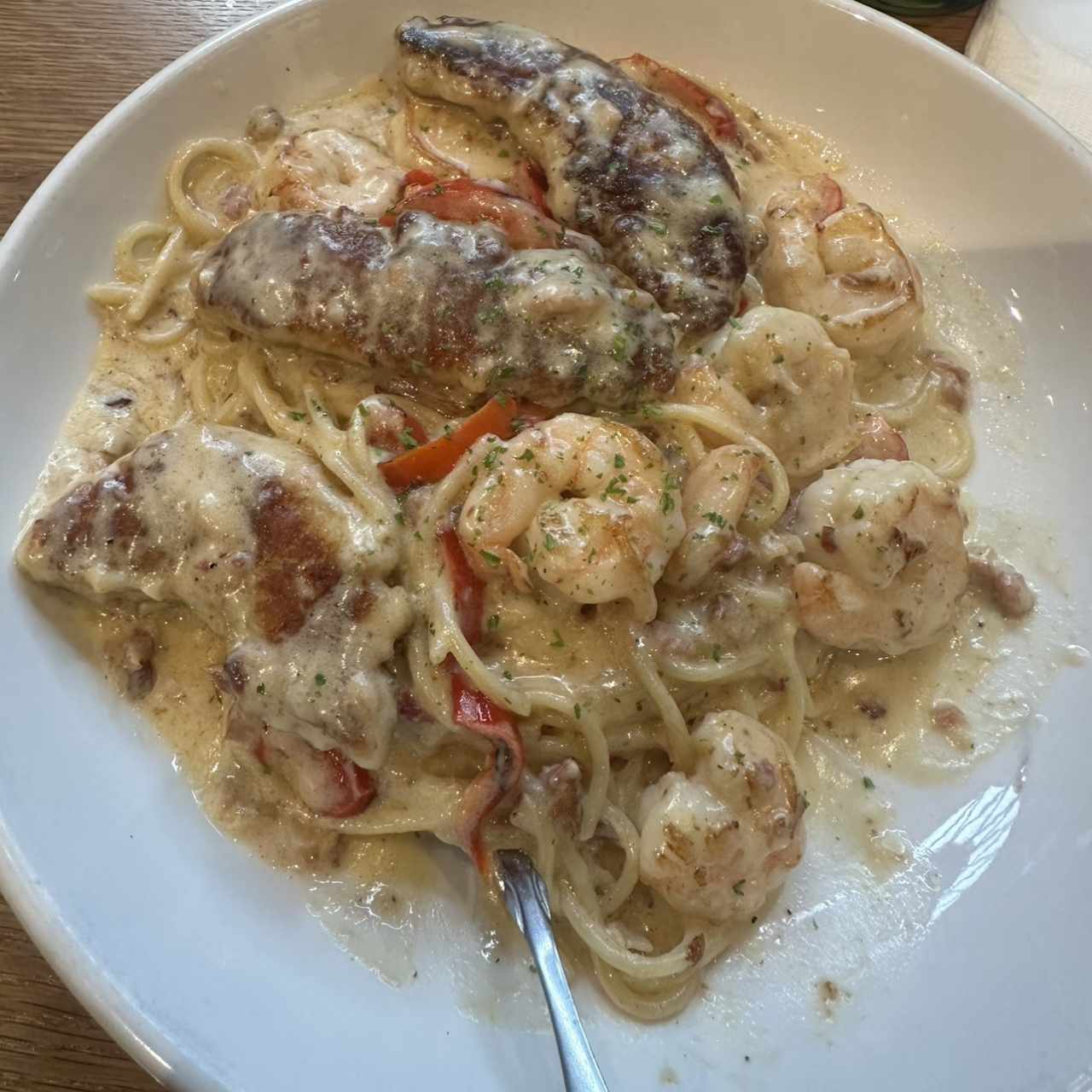 Chicken & Shrimp Carbonara